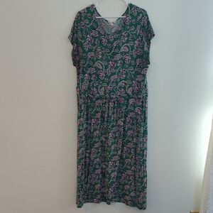 Boden Amelie Dress - Women's Size US 20/22L Floral Green and Pink Dress